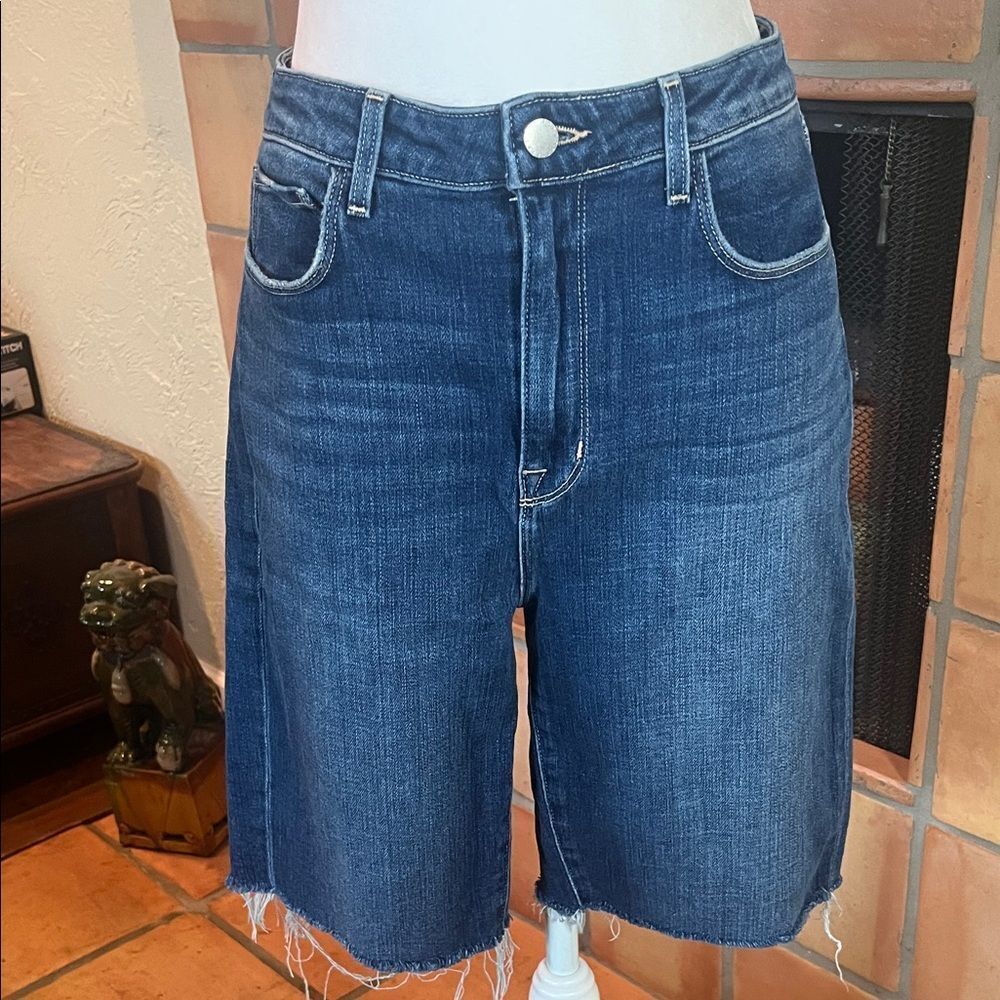 L’Agence Blue Cecile Denim Bermuda Shorts, size 29
